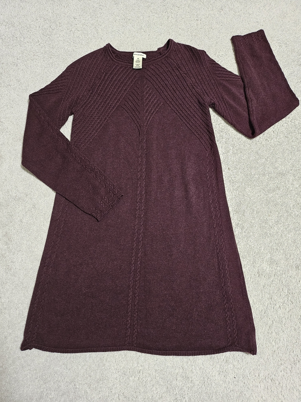 Max Studio Plum Long-Sleeve Knit Dress